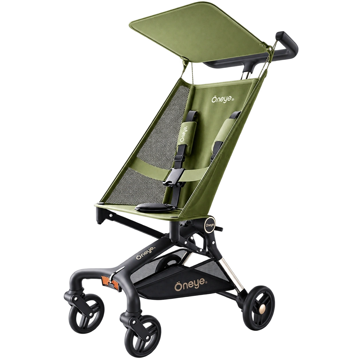 Детская прогулочная коляска T2 Traveler, зеленая, с козырьком, складная